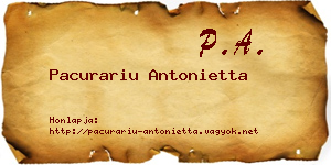 Pacurariu Antonietta névjegykártya